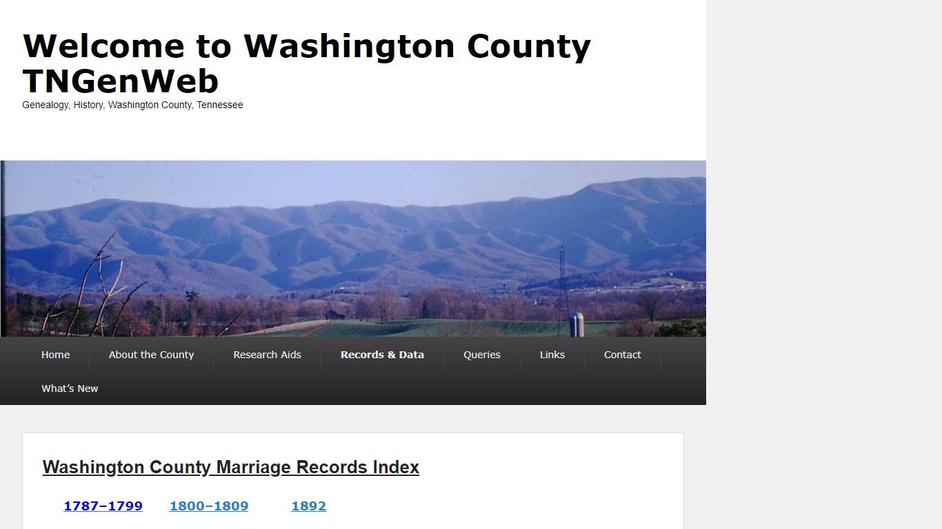 Washington County Marriage Records Index - TNGenWeb