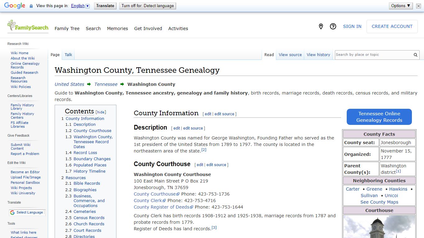 Washington County, Tennessee Genealogy • FamilySearch